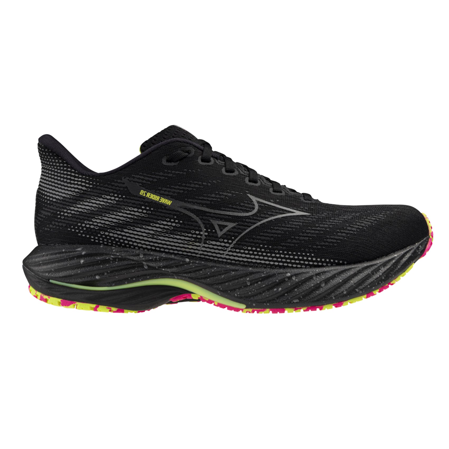 Unisex Mizuno Wave Rider 28 Running Shoe with Reflective Colours