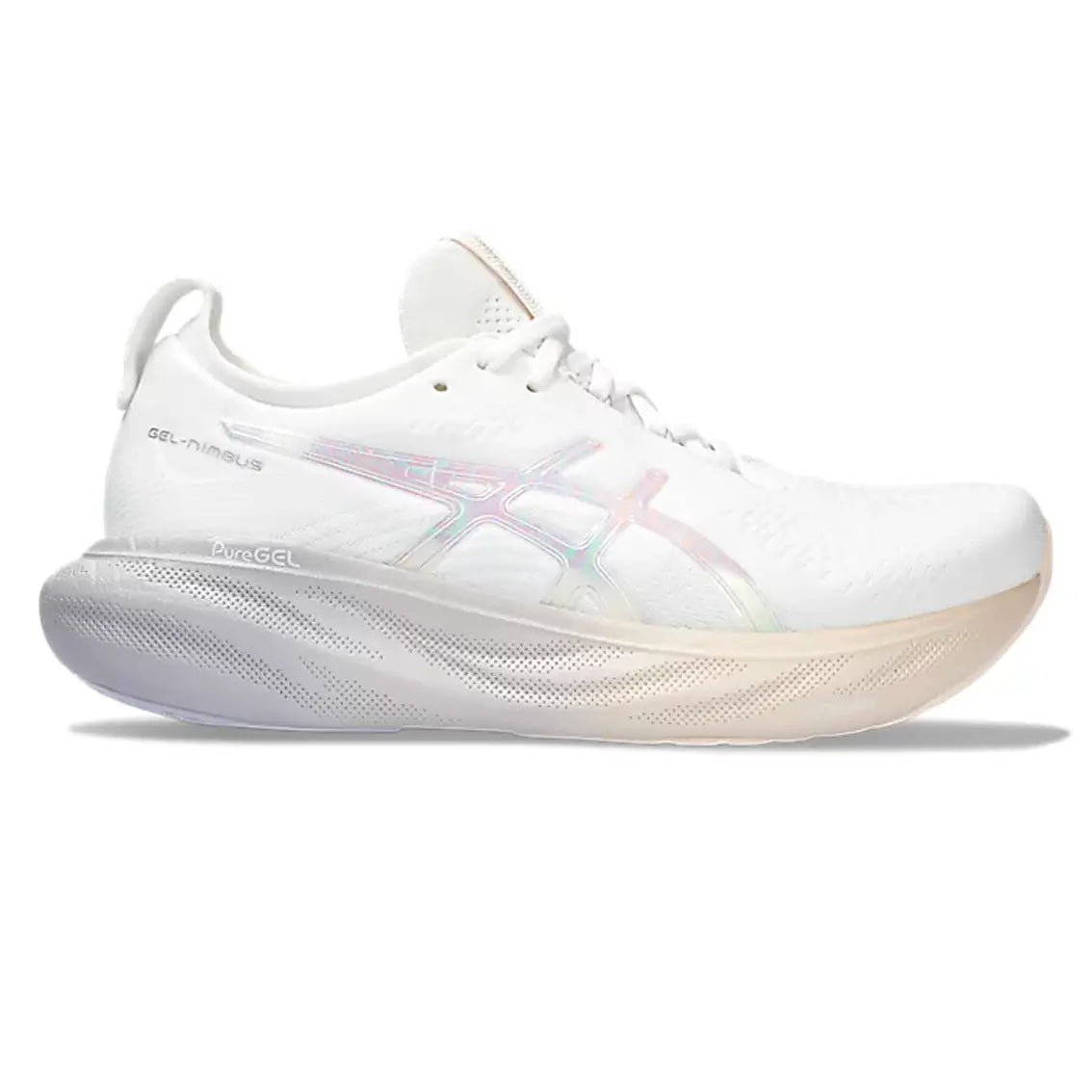 Womens ASICS GEL-Nimbus 25 Anniversary - White / Rose Dust