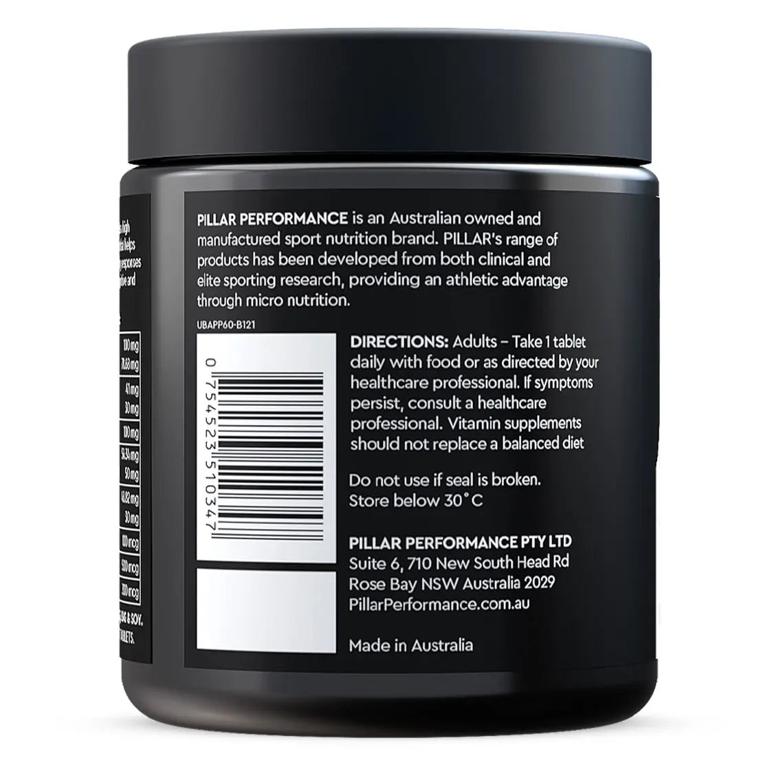 PILLAR Performance Ultra B Active Tablets