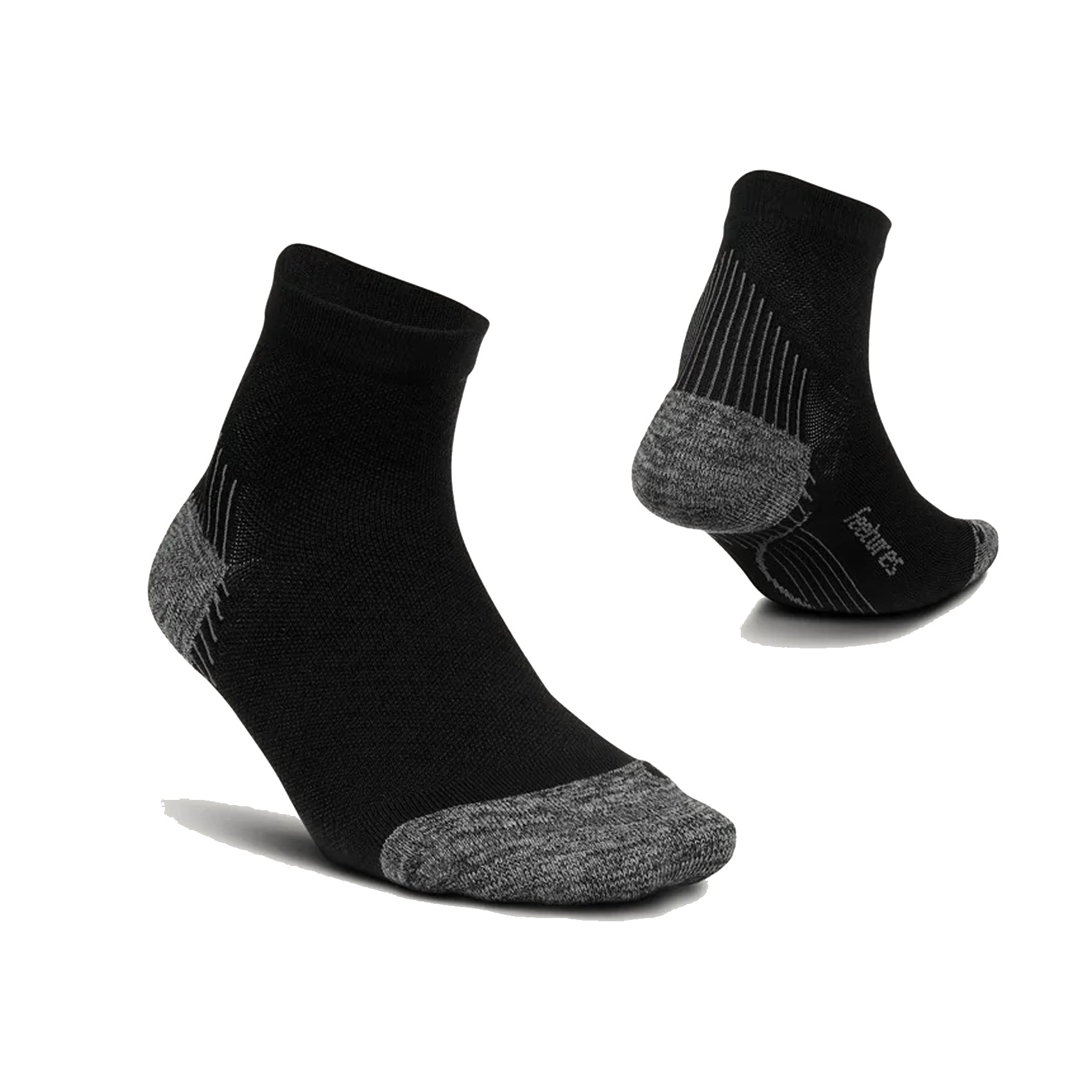 Feetures Plantar Fasciitis UltraLight Compression Sock Quarter - Black