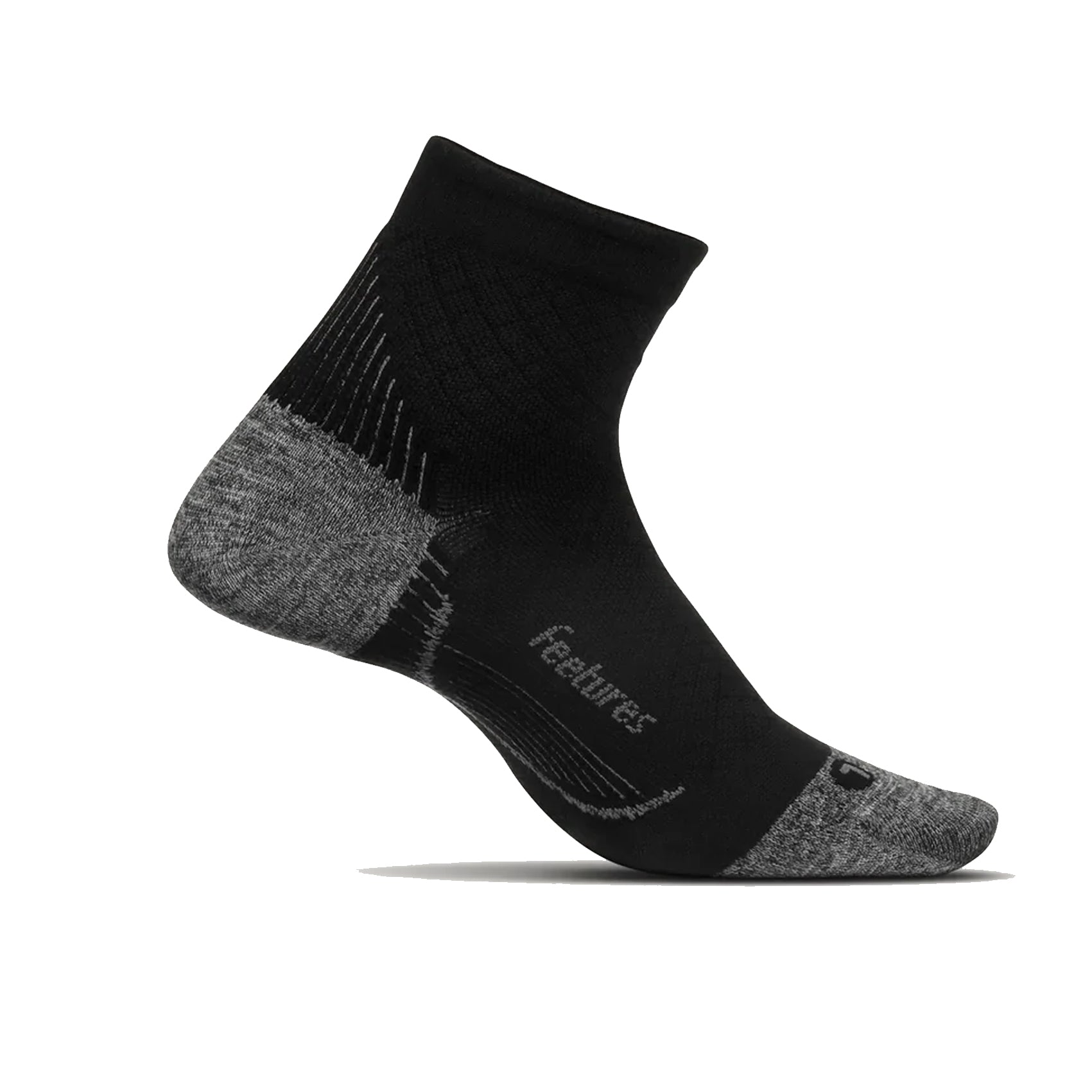 Feetures Plantar Fasciitis UltraLight Compression Sock Quarter - Black