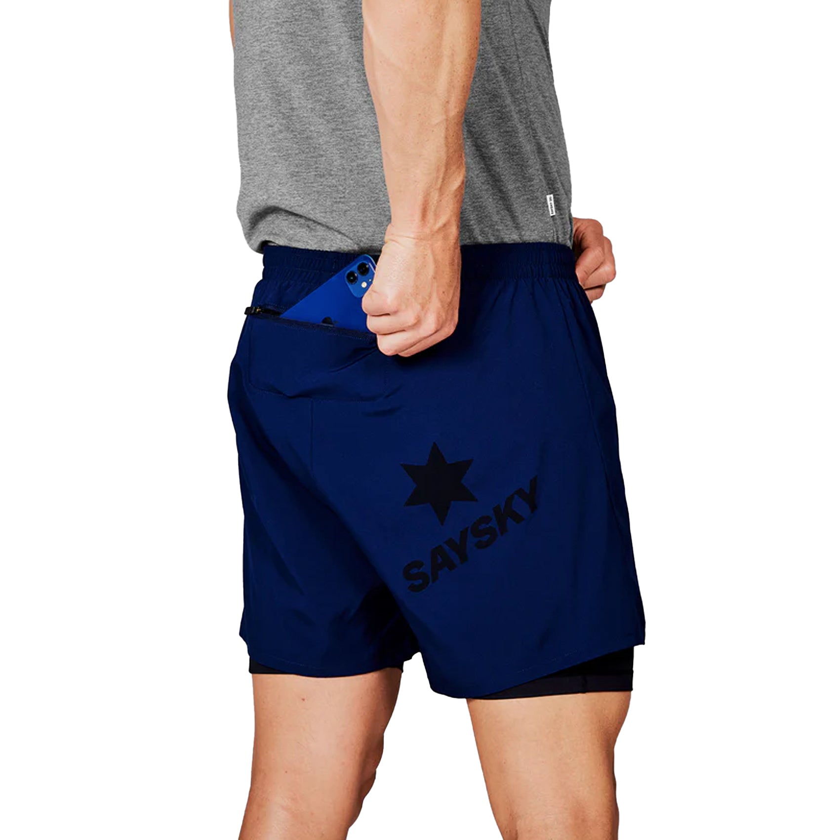 Mens Saysky Pace 2 in 1 Shorts 5-inch