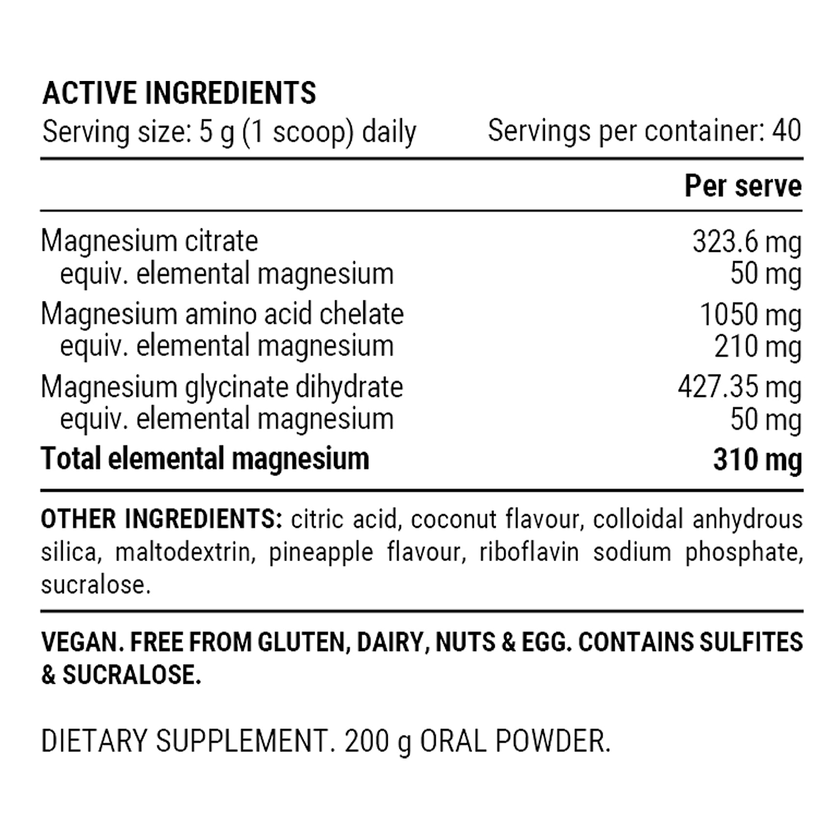 PILLAR Performance Triple Magnesium Powder