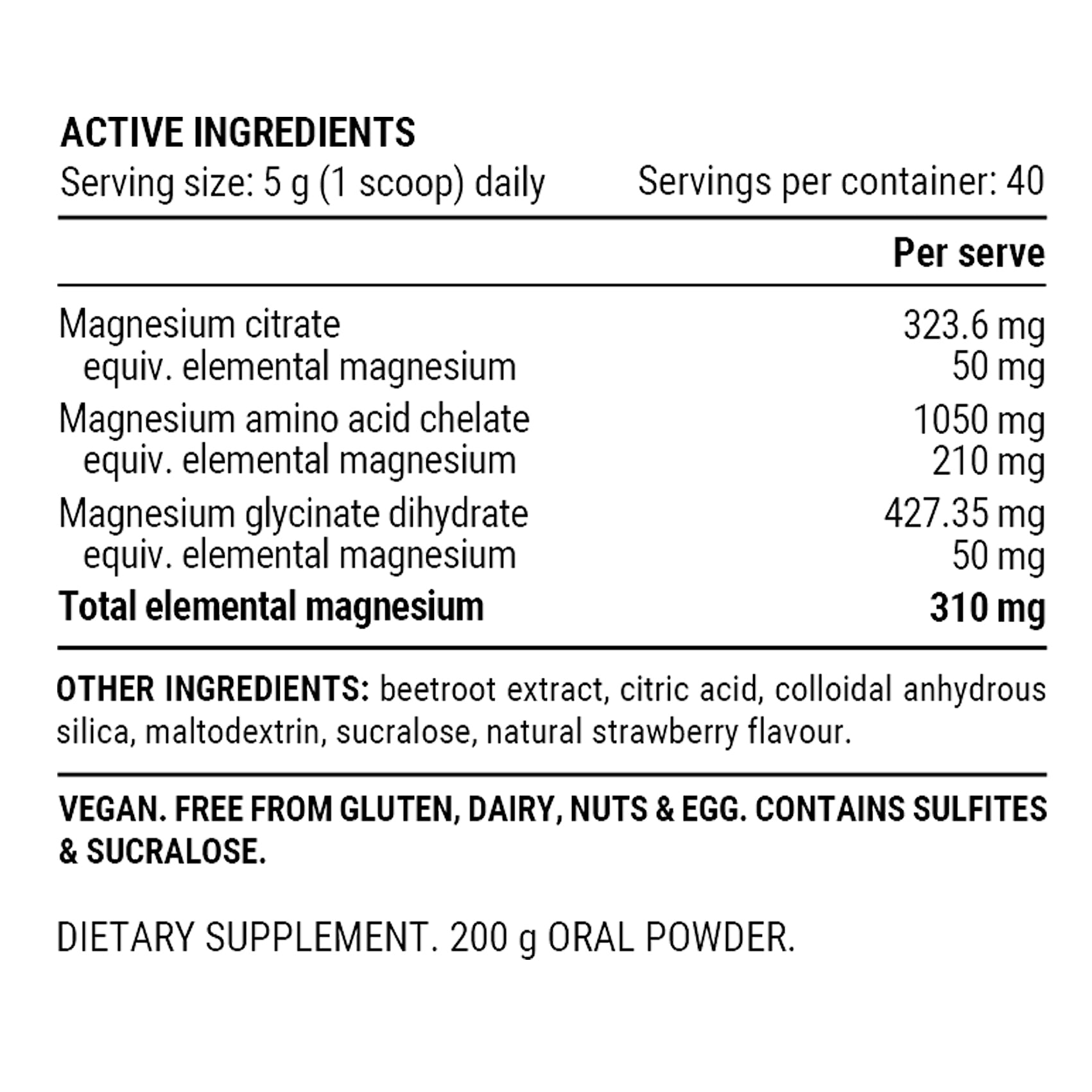 PILLAR Performance Triple Magnesium Powder