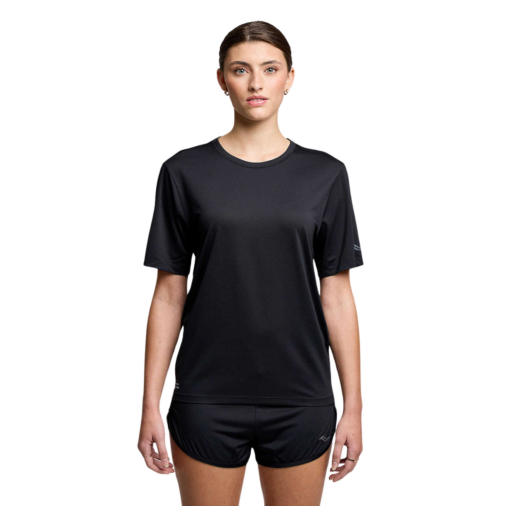 Womens Saucony Stopwatch Short Sleeve Tee