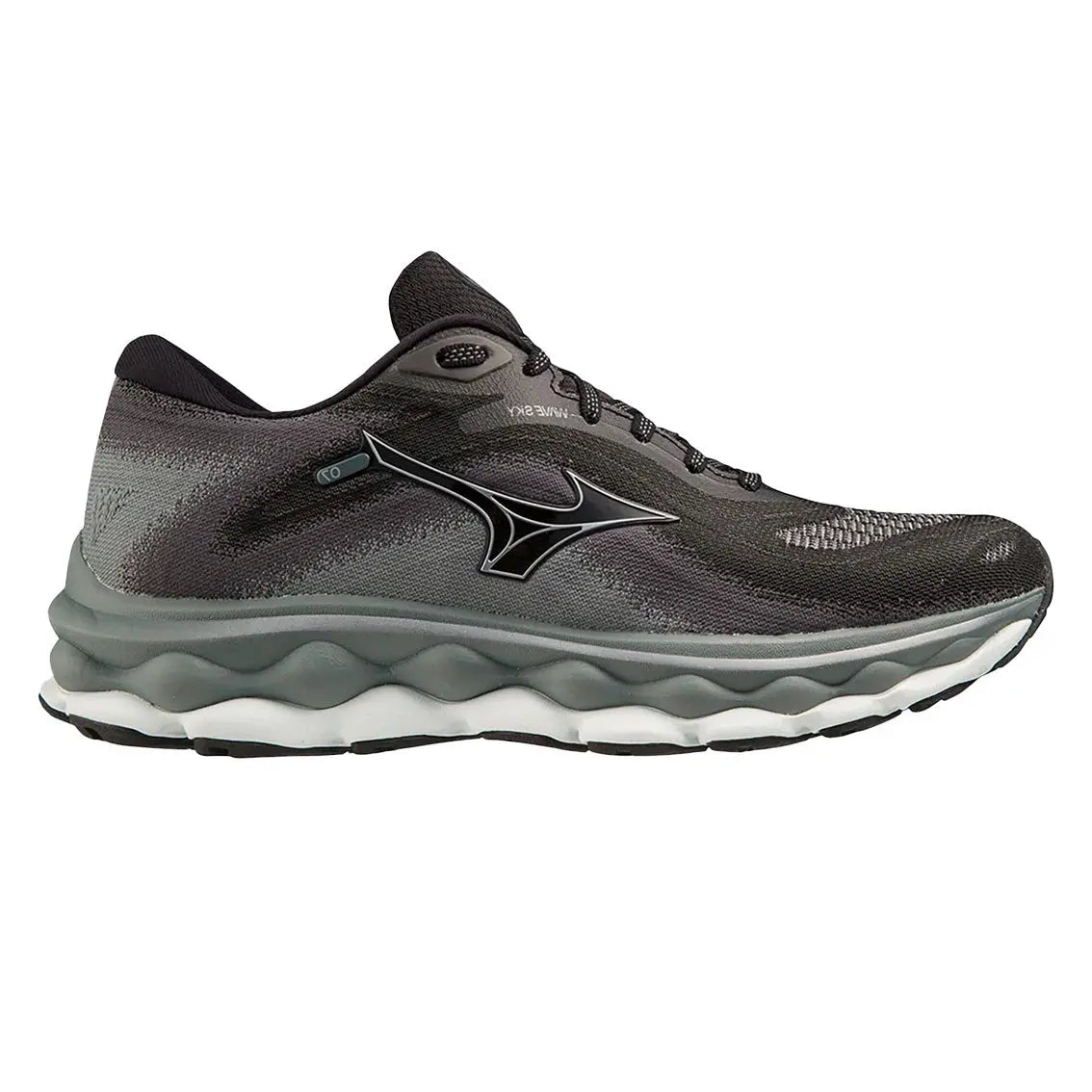 Womens Mizuno Wave Sky 7 (Wide) - Black / Silverstar / Stormy Weather